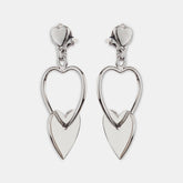 Silver Dangle Tri Heart Earrings - silvermark